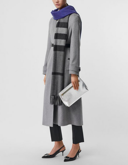 burberry peak lapel cashmere wrap coat